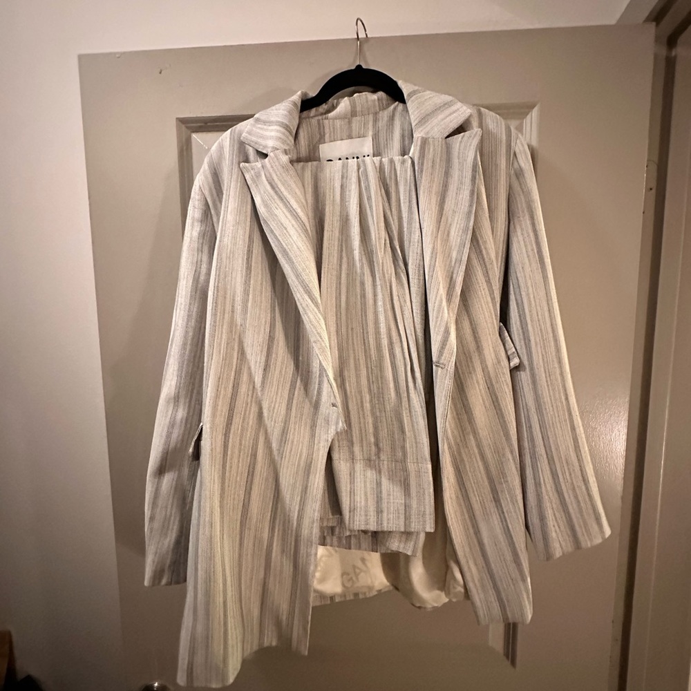 Ganni Striped Light Blue Suit (Women)